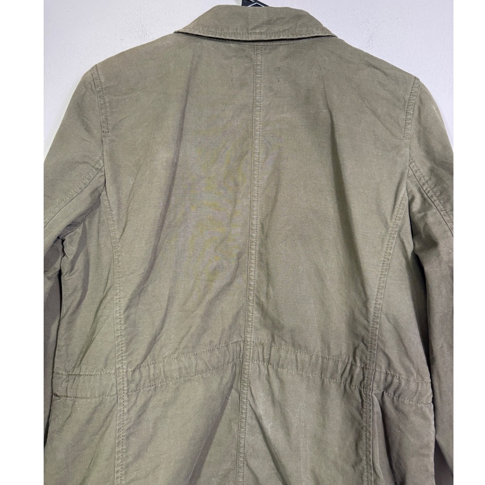 Talbots Twill Field Jacket Olive Green Cotton Utility Sz MP Safari Military Fall - Picture 11 of 16